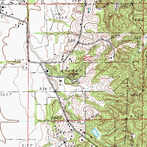 Topographic Map of Croft Cemetery, AR