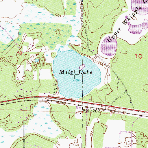 Topographic Map of Mile Lake, MN