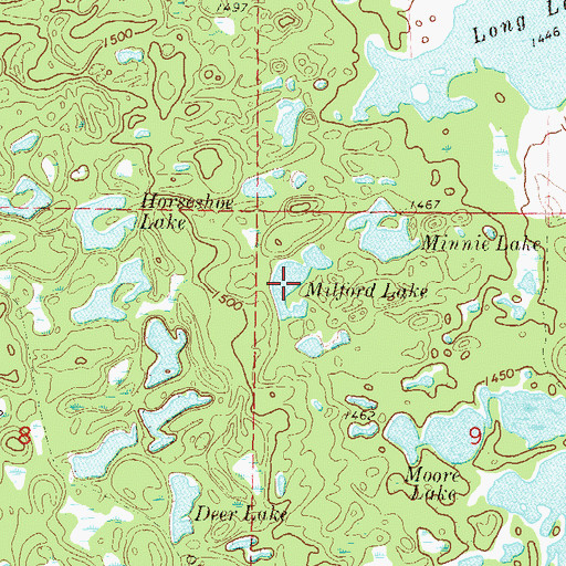 Topographic Map of Milford Lake, MN