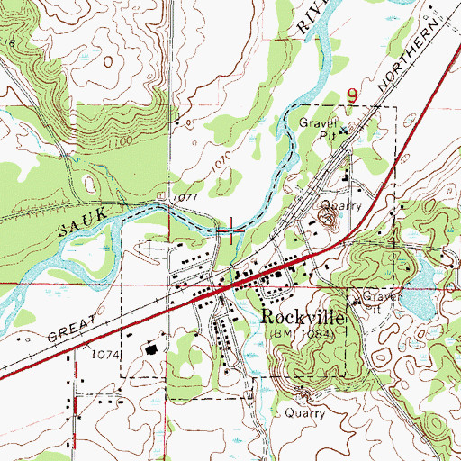 Topographic Map of Mill Creek, MN