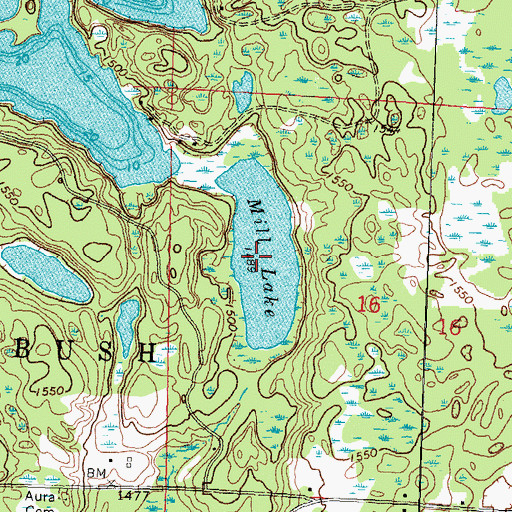 Topographic Map of Mill Lake, MN