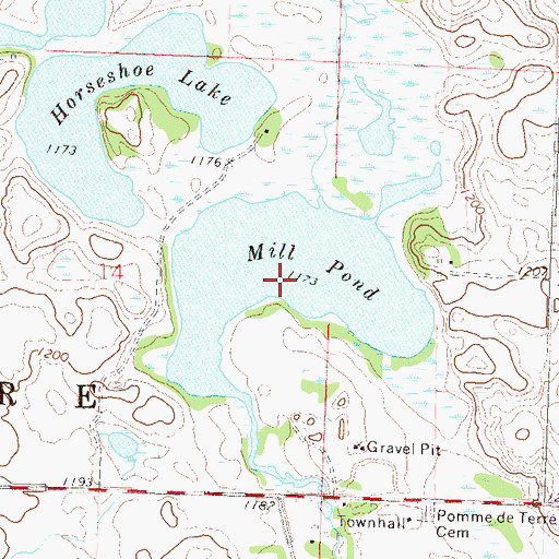 Topographic Map of Mill Pond, MN