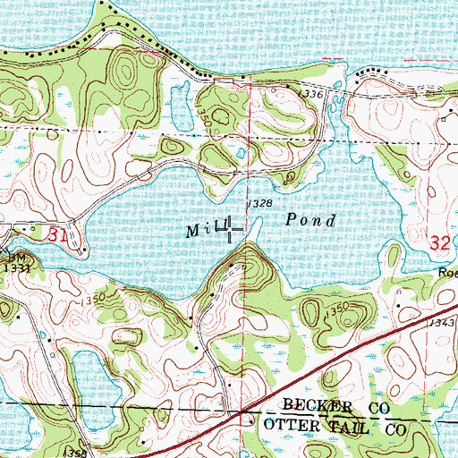 Topographic Map of Mill Pond, MN
