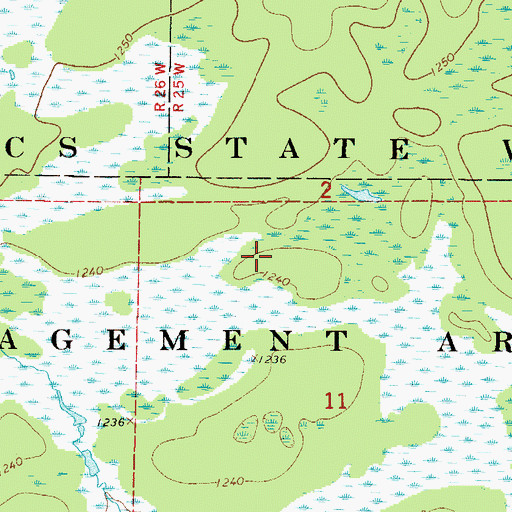 Topographic Map of Mille Lacs State Wildlife Management Area, MN