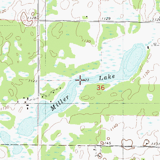 Topographic Map of Miller Lake, MN
