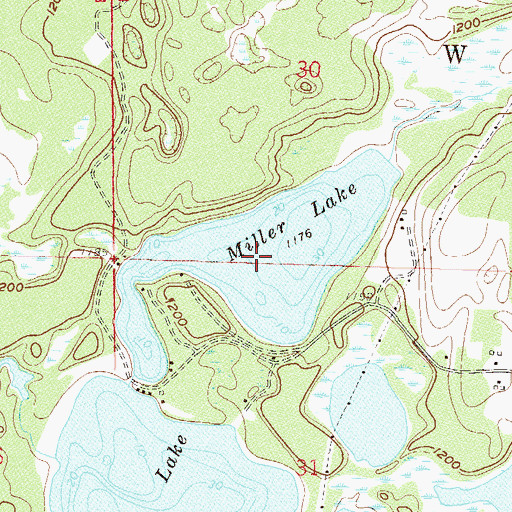 Topographic Map of Miller Lake, MN