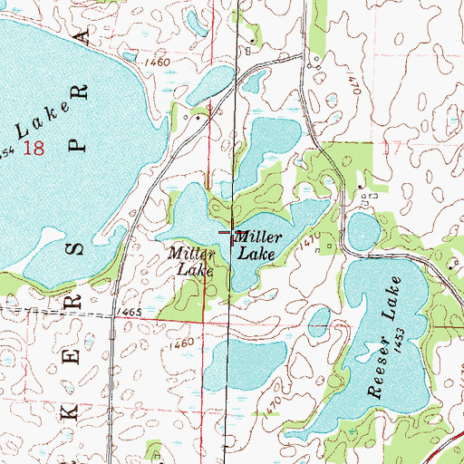 Topographic Map of Miller Lake, MN