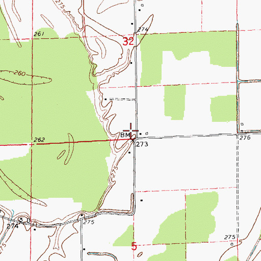 Topographic Map of Denman School (historical), AR