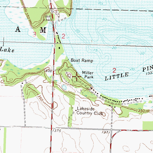 Topographic Map of Miller Park, MN