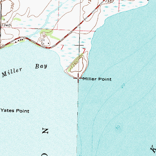 Topographic Map of Miller Point, MN