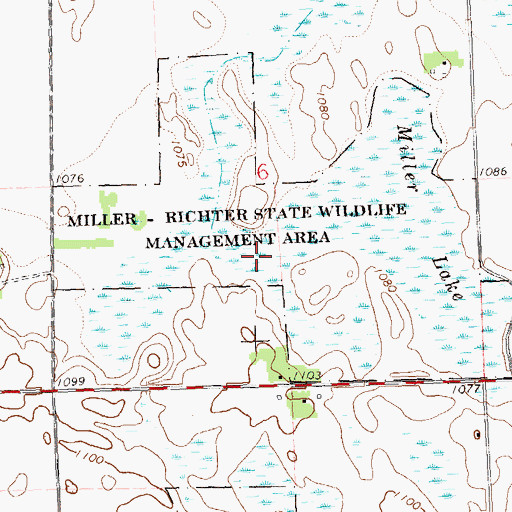 Topographic Map of Miller-Richter State Wildlife Management Ar, MN