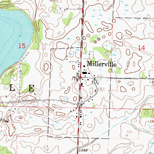 Topographic Map of Millerville, MN