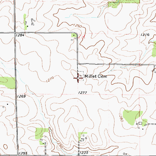Topographic Map of Millet Cemetery, MN