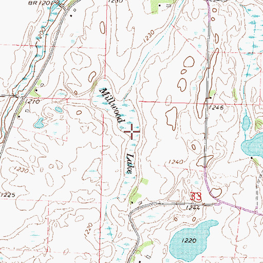 Topographic Map of Millwood Lake, MN