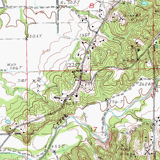 Topographic Map of Ebenezer, AR