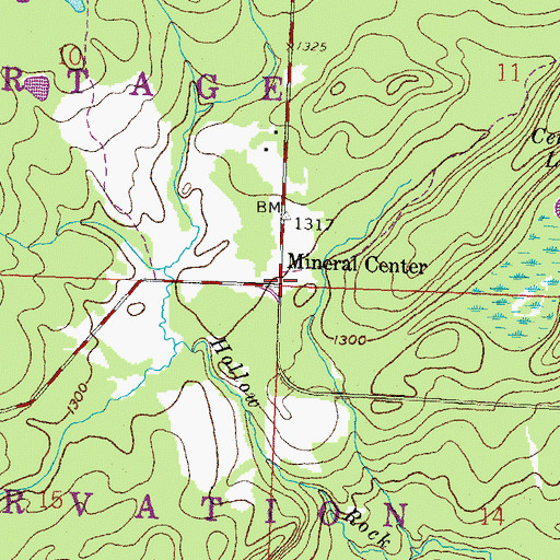 Topographic Map of Mineral Center, MN