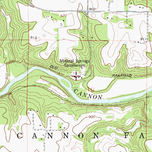 Topographic Map of Mineral Springs Sanatorium, MN