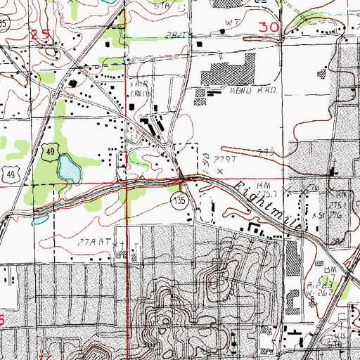Topographic Map of Eight Mile Creek Bridge, AR