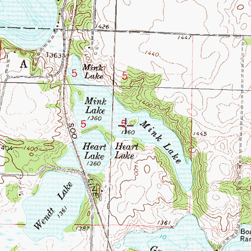 Topographic Map of Mink Lake, MN
