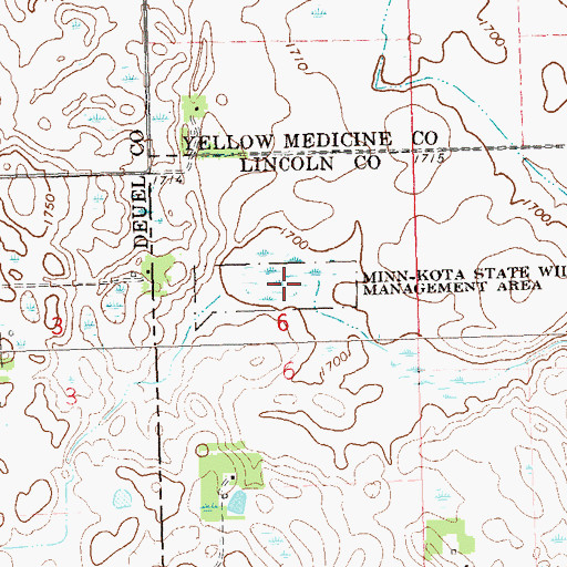 Topographic Map of Minn-Kota State Wildlife Management Area, MN