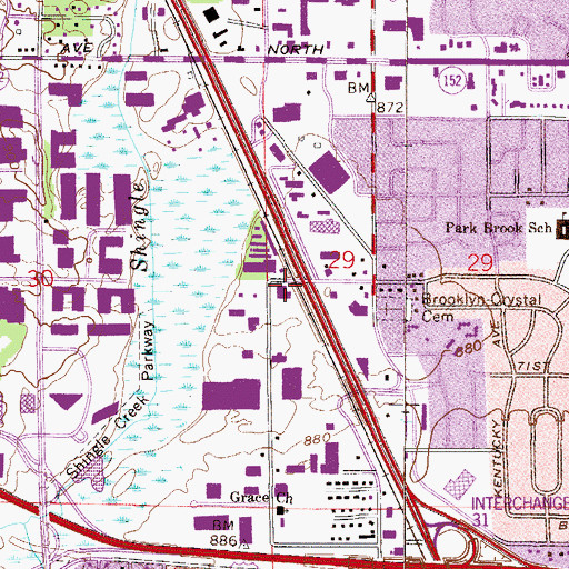 Topographic Map of Minneapolis Church, MN