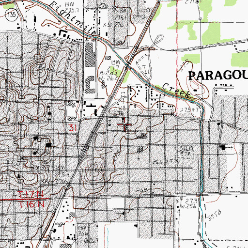 Topographic Map of Elmwood Elementary School, AR