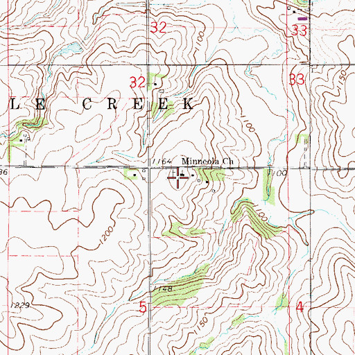 Topographic Map of Minneola Church, MN