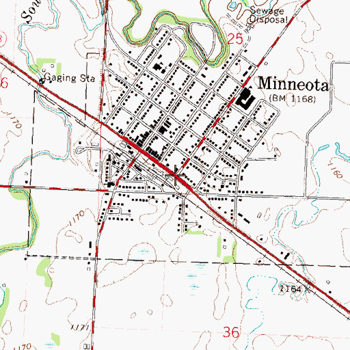 Topographic Map of Minneota, MN