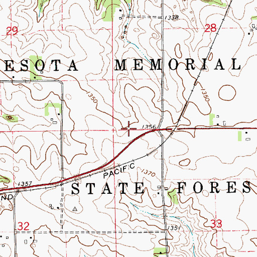 Topographic Map of Minnesota Memorial Hardwood State Forest, MN