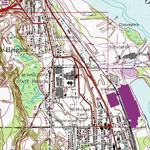 Topographic Map of Minnesota Correctional Facility - Stillwater, MN