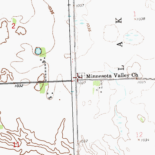 Topographic Map of Minnesota Valley Church, MN