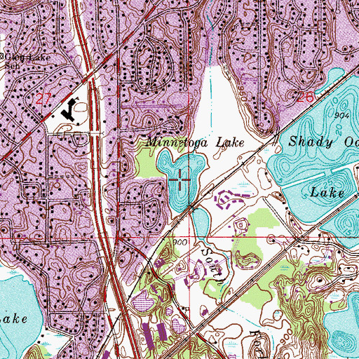 Topographic Map of Minnetoga Lake, MN