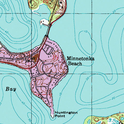 Topographic Map of Minnetonka Beach, MN