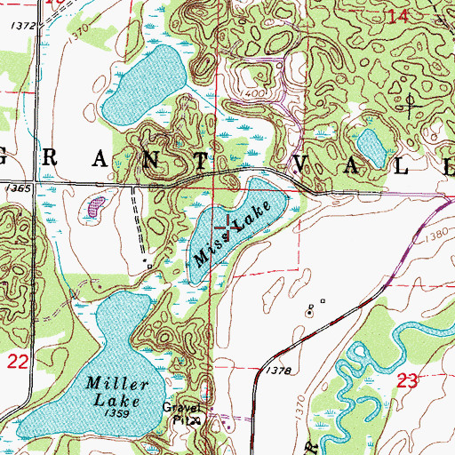 Topographic Map of Miss Lake, MN