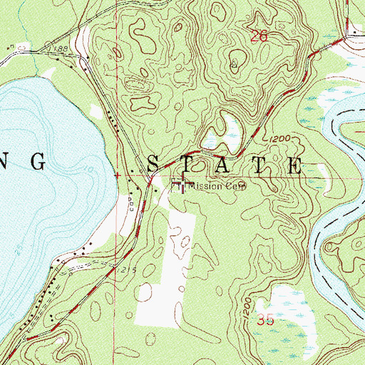 Topographic Map of Mission Cemetery, MN