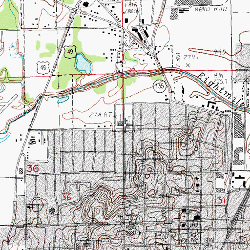 Topographic Map of First Assembly of God Church, AR