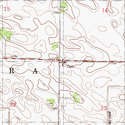 Topographic Map of Mission Covenant Church, MN