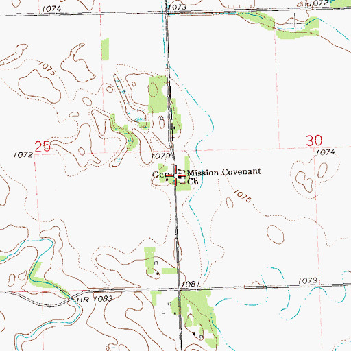 Topographic Map of Mission Covenant Church, MN