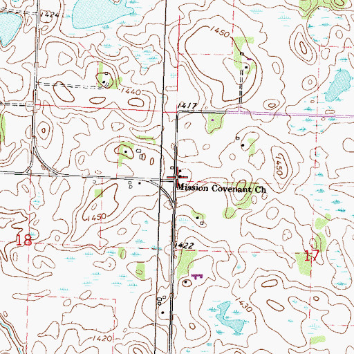 Topographic Map of Mission Covenant Church, MN