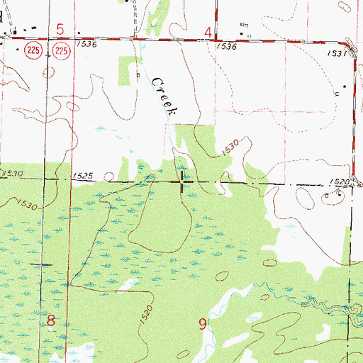 Topographic Map of Mission Creek, MN