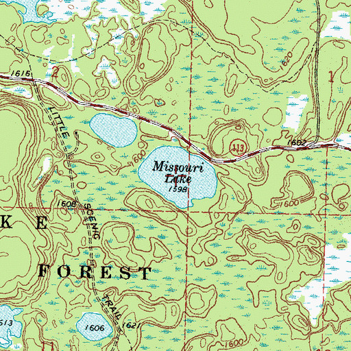 Topographic Map of Missouri Lake, MN