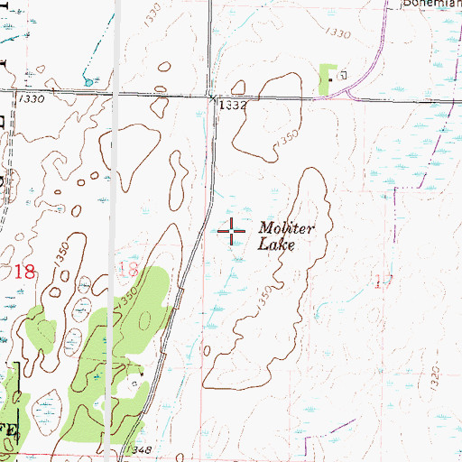 Topographic Map of Moliter Lake, MN