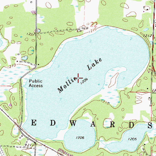 Topographic Map of Mollie Lake, MN