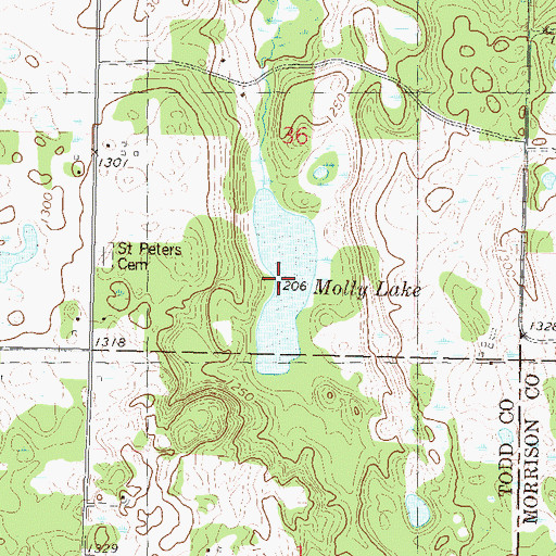 Topographic Map of Molly Lake, MN