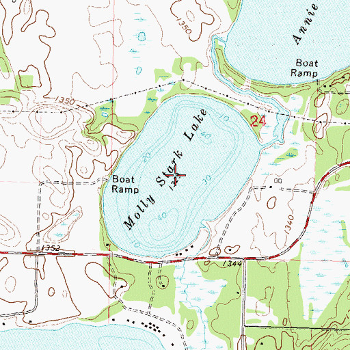 Topographic Map of Molly Stark Lake, MN