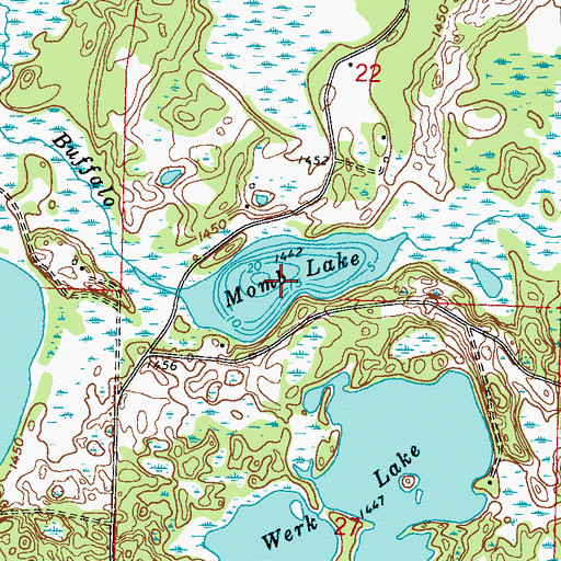 Topographic Map of Momb Lake, MN