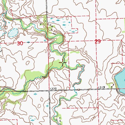 Topographic Map of Monighan Creek, MN