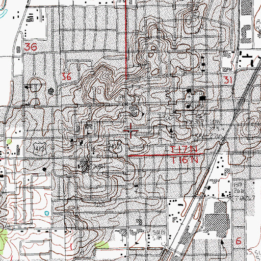 Topographic Map of First United Methodist Church, AR