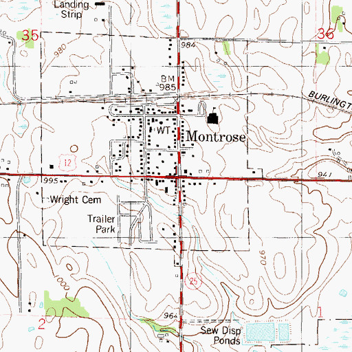 Topographic Map of Montrose, MN
