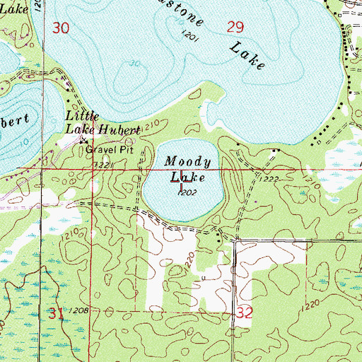 Topographic Map of Moody Lake, MN
